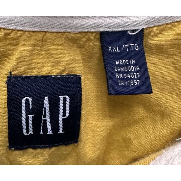 Vtg Y2K Rugby Shirt Mens XXL Yellow Navy Stripe Preppy Cotton Classic Pullover - Picture 6 of 16